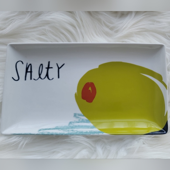 CRATE & BARREL 4 Snack/Appetizer Rectangle Plates Sweet, Sour, Spicy, Salty - Picture 5 of 6